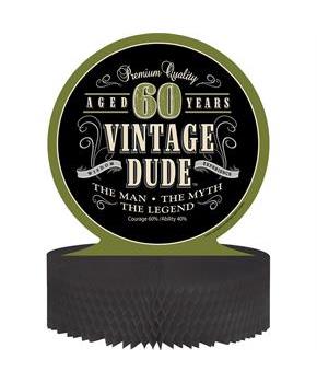 Vintage Dude 60th Honeycomb Centerpiece
