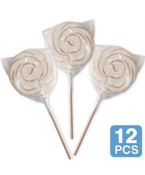 White Swirl 3" Lollipops (12)