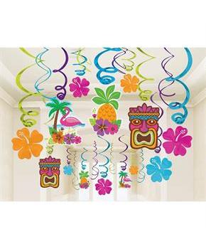 Summer Luau Foil Swirl Decorations (1)
