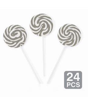 Silver Swirl 2" Lollipops (24)