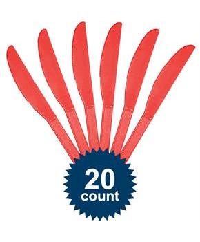 Red Plastic Knives 
