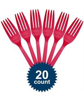 Hot Pink Plastic Forks