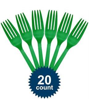 Green Plastic Forks