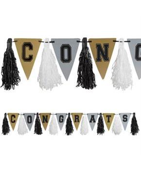 Graduation Metallic Tassel 10ft. Garland Decoration