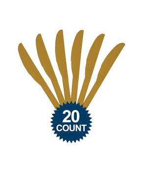 Gold Plastic Knives (20)