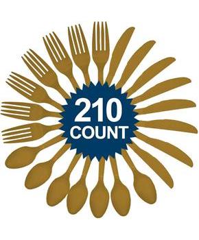 Gold Cutlery Set - Value Pack (210)