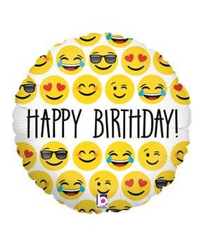 Emoji Birthday 18" Balloon