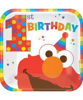 Elmo Turns One 9" Luncheon Plates (8)