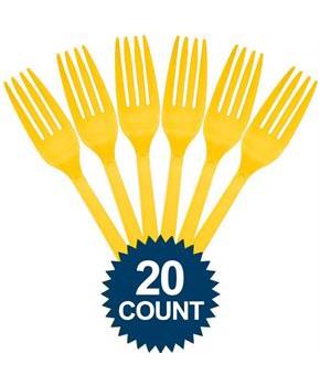 Bright Yellow Plastic Forks