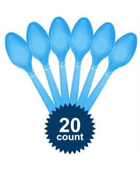 Bright Blue Plastic Spoons