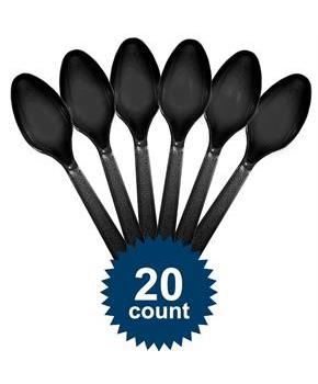 Black Plastic Spoons