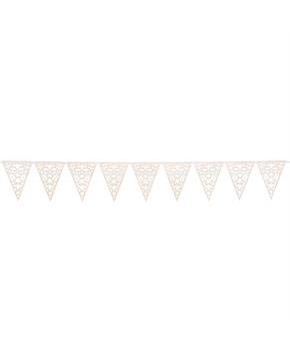 White Lace Die Cut Pennant Banner