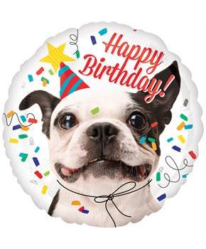 Birthday Dog Round Foil Balloon