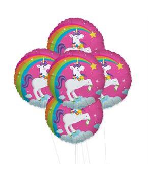 Fairytale Unicorn Party (pack of 5) Foil Balloon Kit 18"