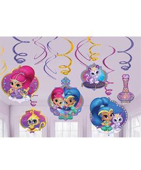 Shimmer and Shine Swirl Decorations (12 Count)