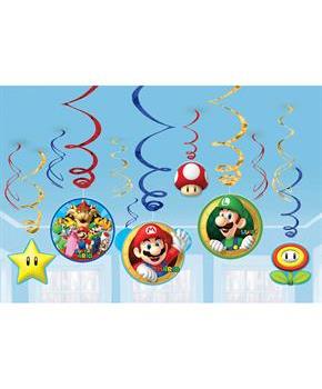 Super Mario Value Pack Foil Swirl Decorations