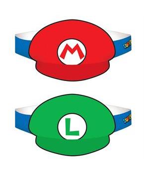 Super Mario Paper Hats - (8 Pack)