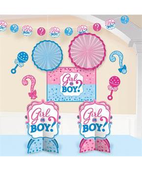 Gender Reveal Room Decorating Kit (10 Pieces)