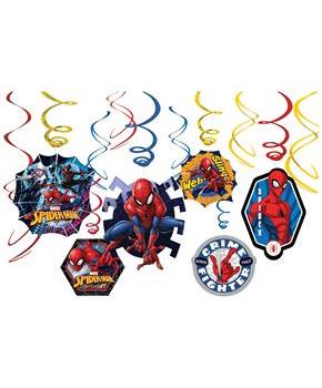 Spiderman Foil Swirl Hanging Decorations (Each)