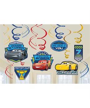 Disney Cars Foil Swirl Hanging Decorations (Each)