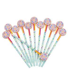 Donut Party Pencils W/ Erasers(12)