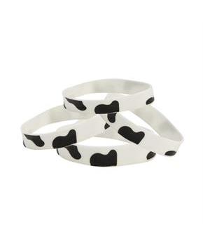 Rubber Cow Print Bracelets(12)