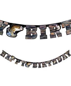 Gone Fishin' Happy Birthday Banner