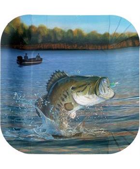 Gone Fishin' Square Dinner Plates (8)