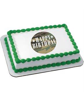 Camouflage Quarter Sheet Edible Cake Topper (Each)