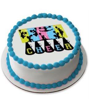 Cheerleading 7.5" Round Edible Cake Topper (Each)