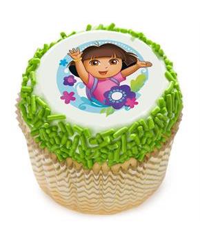Dora the Explorer 2" Edible Cupcake Topper (12 Images)