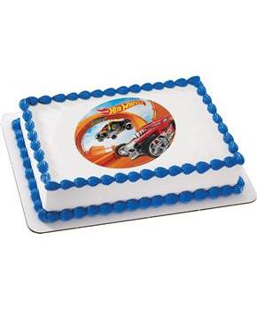 Hot Wheels Quarter Sheet Edible Cake Topper (Each)