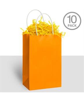 Kraft Handle Bags Orange (10 Pack)