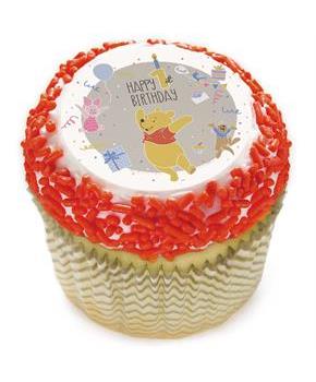Winnie the Pooh 1st Birthday 2" Edible Cupcake Topper 