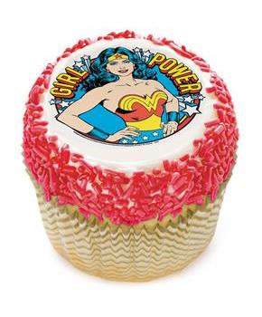 Wonder Woman Girl Power 2" Edible Cupcake Topper (12 Images)