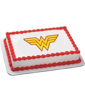 Wonder Woman Quarter Sheet Edible Cake Topper (Each)
