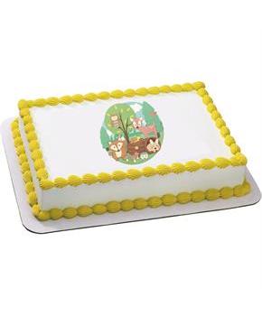 Woodland Buddies Quarter Sheet Edible Cake Topper (Each)