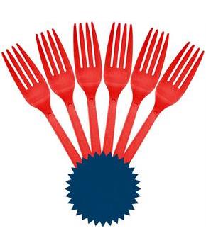 Red Plastic Forks