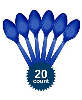 Blue Plastic Spoons