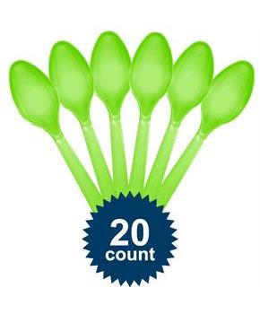 Lime Plastic Spoons