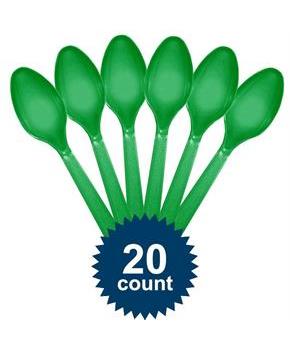 Green Plastic Spoons