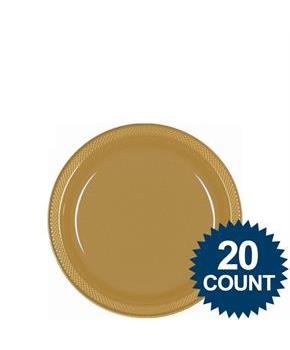 Gold 7 Plastic Cake Plates (20 Pack)