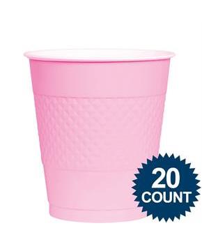 Pink Plastic Cups, 12 Oz. 20 Ct.