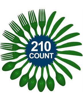 Green Cutlery Set (210 Pack)