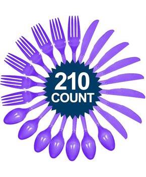 Purple Cutlery Set - Value Pack (210 Pa
