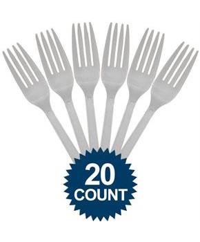 Silver Plastic Forks (20 Pack)
