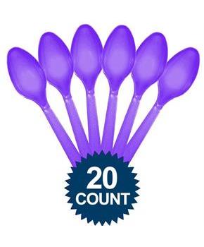 Purple Plastic Spoons (20 Pack)