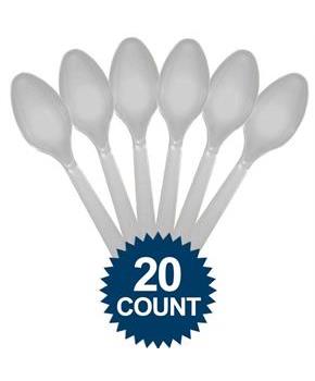 Silver Plastic Spoons (20 Pack)
