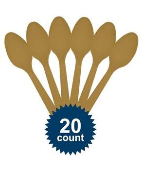 Gold Plastic Spoons (20 Pack)