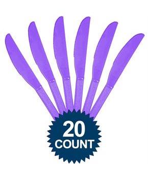 Purple Plastic Knives (20 Pack)